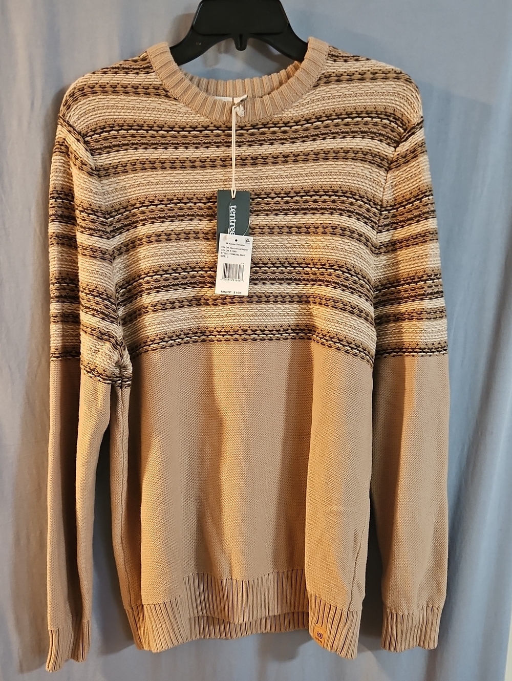 tentree Men's Kepler Sweater: BIRCHWOOD: NEW WITH TAGS: SIZE L